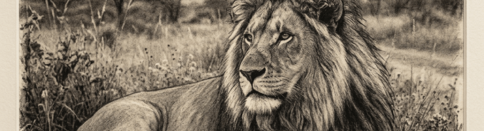 A lion lying down with a lamb resting its head on the lion's front leg in a grassy field